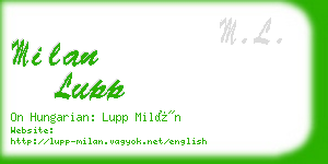 milan lupp business card